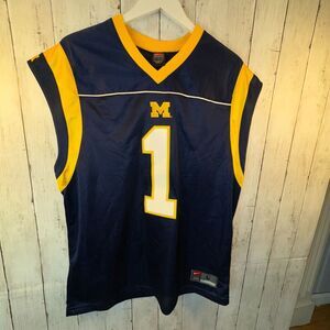 Vintage Nike Team Michigan Wolverines Jersey #1 Sleeveless Mens Large